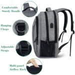 MATEIN Travel Laptop Backpack, Business Anti Theft Slim Sturdy Laptops Backpack with USB Charging Port, Water Resistant College School Computer Bag Gift for Men & Women Fits 15.6 Inch Notebook, Grey - Image 7