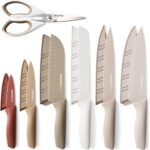 Astercook Knife Set, 13 Pieces Kitchen Knives Set with Healthy Anti-Rust Coating, Dishwasher Safe, Stainless Steel Chef Knife Sets with 6 Blade Guards, Perfect Holiday Gifts for Kitchen - Image 4